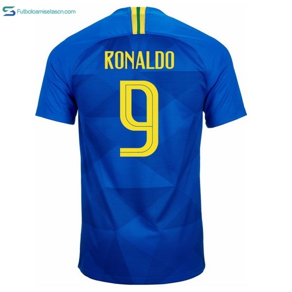 Camiseta Brasil 2ª Ronaldo 2018 Azul